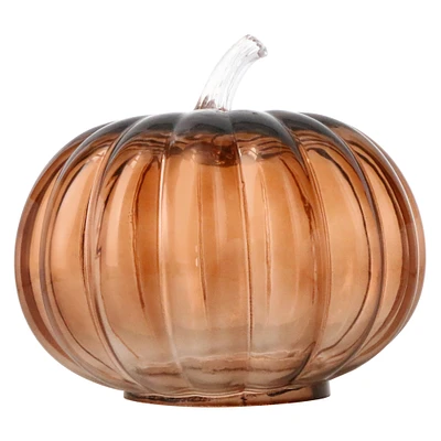 decorative glass pumpkin 6in