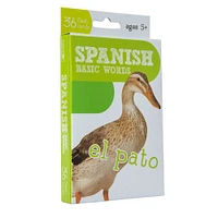 spanish basic words flashcards 36-count