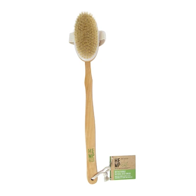 hemp bath brush with wooden handle