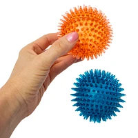 fetch & chew spikey ball squeaker dog toys 2-pack