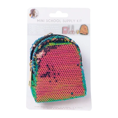 mini school supplies kit keychain