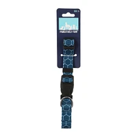 printed blue pet collar