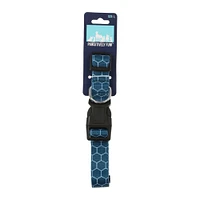 printed blue pet collar