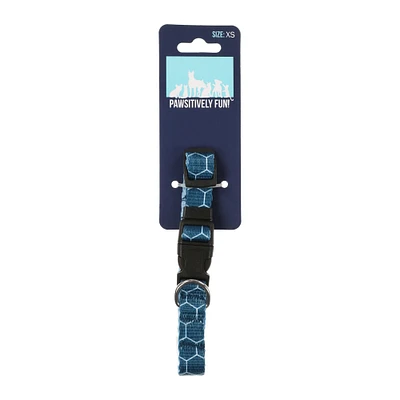 printed blue pet collar