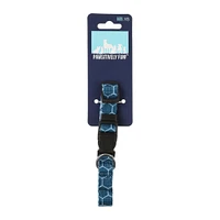 printed blue pet collar