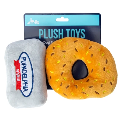 foodie plush squeaky dog toys 2-pack