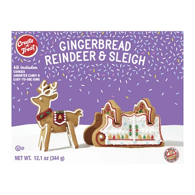 build your own gingerbread reindeer & sleigh kit