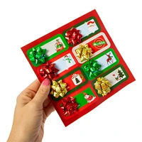 christmas gift labels with star bow 8-count