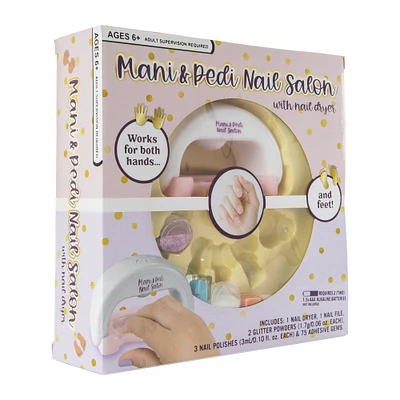 mani & pedi nail salon set with nail dryer