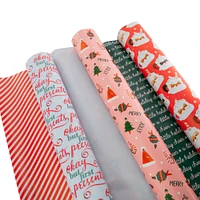 3-pack reversible holiday gift wrapping paper 60 sq ft