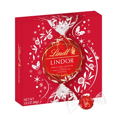 lindt® lindor milk chocolate truffles holiday box 3.0oz