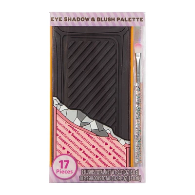 sweet sensations eye shadow & blush palette 17-piece