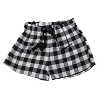 juniors black & red plaid flannel shorts