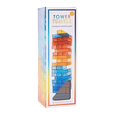 tower tumble: transparent aesthetic game