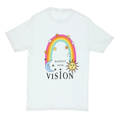 rainbow 'manifest your vision' graphic tee