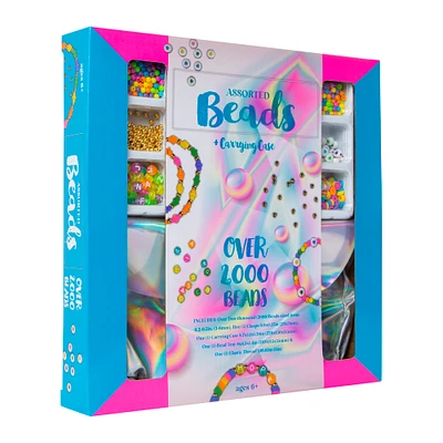 jewelry making bead kit & case with 2000+ beads