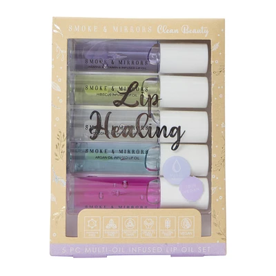 smoke & mirrors lip healing infused lip oil set 5-piece