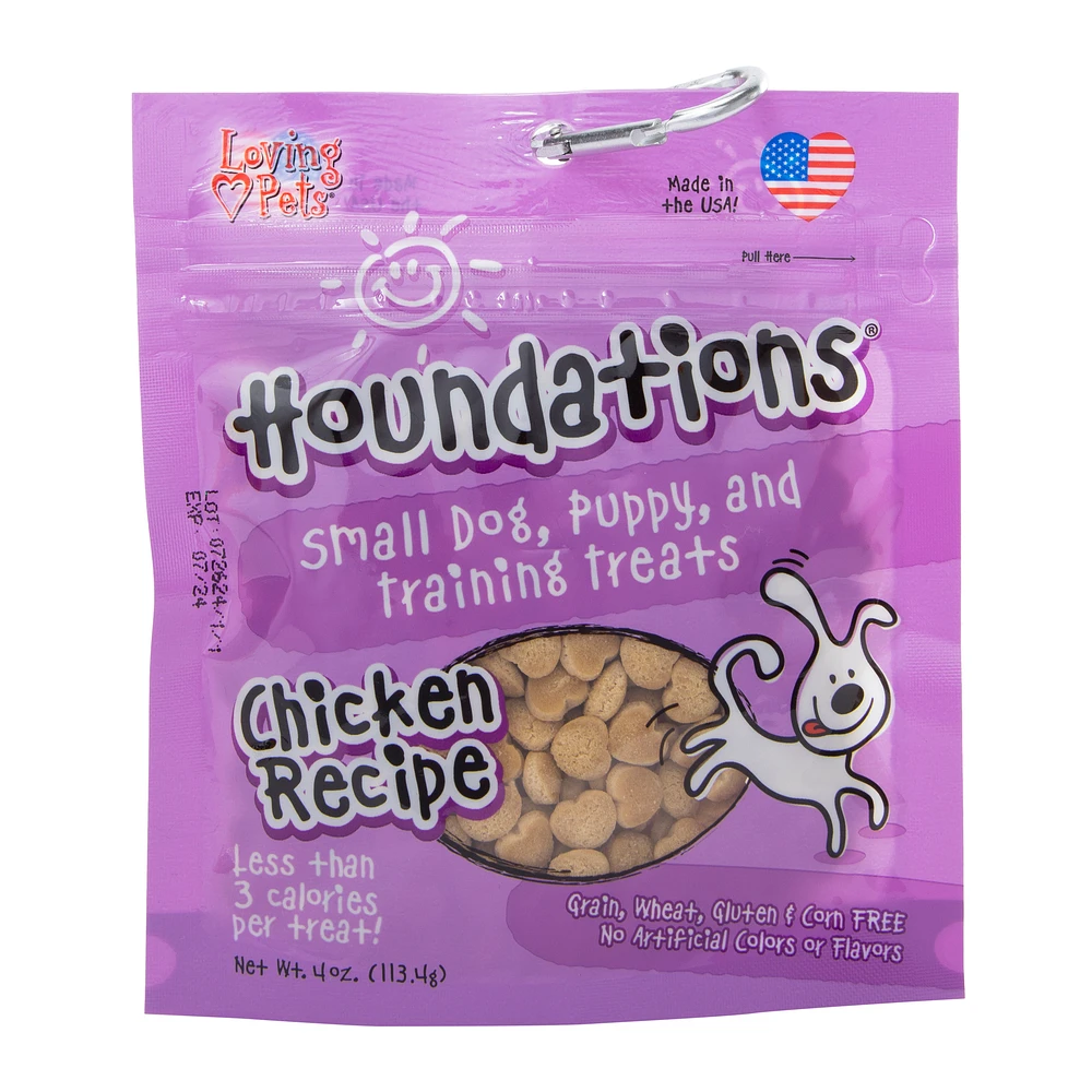 loving pets® foundations® small dog, puppy, and training treats, chicken recipe 4oz