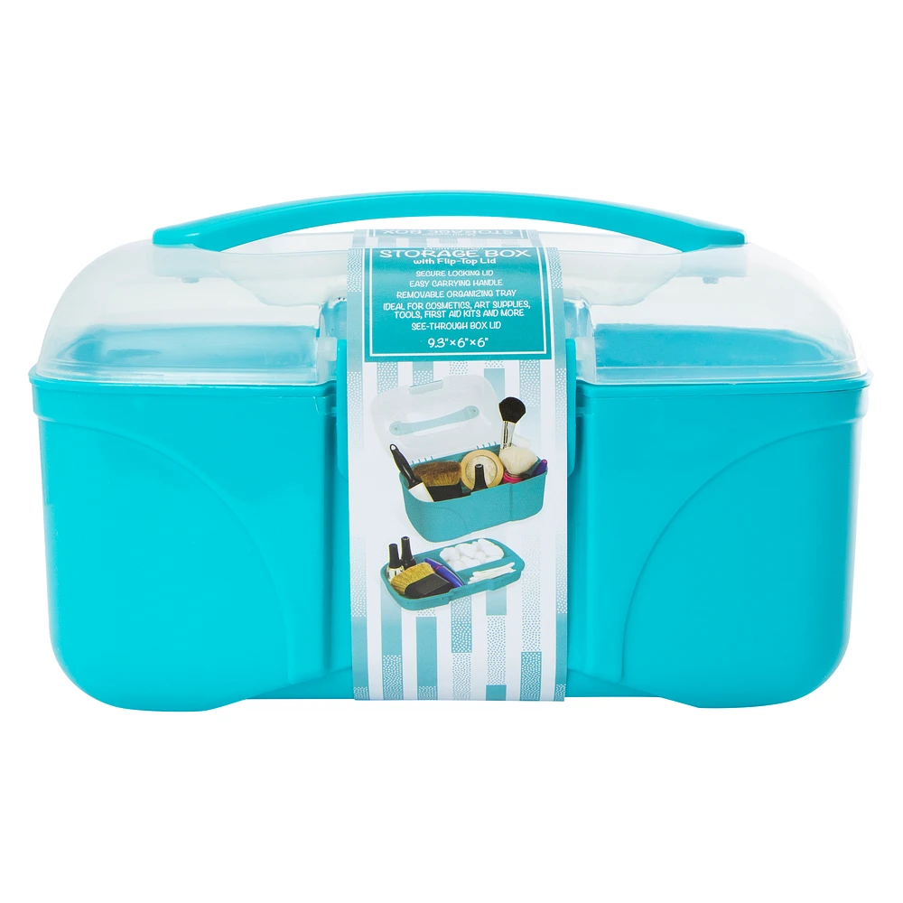 flip-top storage box 9.3in x 6in