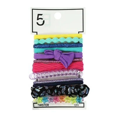 assorted ponytail holders 12-pack