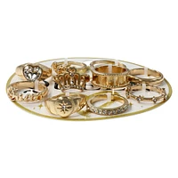 10-pack 'queen' gold crown rings