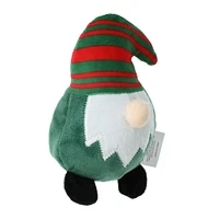 holiday gnome squeaker ball dog toy 6in x 3in