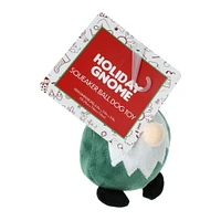 holiday gnome squeaker ball dog toy 6in x 3in