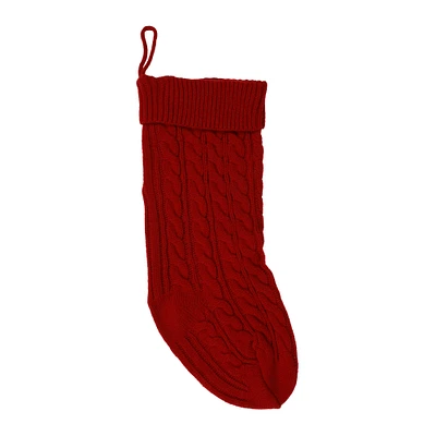 cable knit christmas stocking 20in