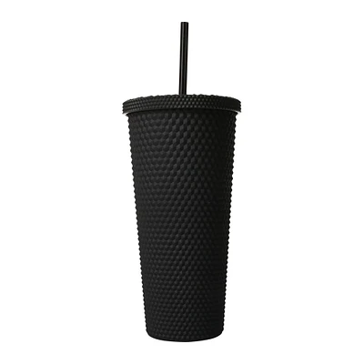 Reusable Diamond Tumbler With Matching Straw 24oz