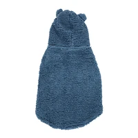 blue sherpa pet hoodie