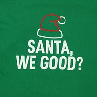 juniors holiday sweatshirt - ‘santa, we good?’