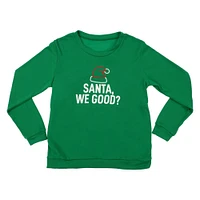 juniors holiday sweatshirt - ‘santa, we good?’