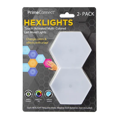 hexlites multicolor touch-activated LED mood lights 2-pack