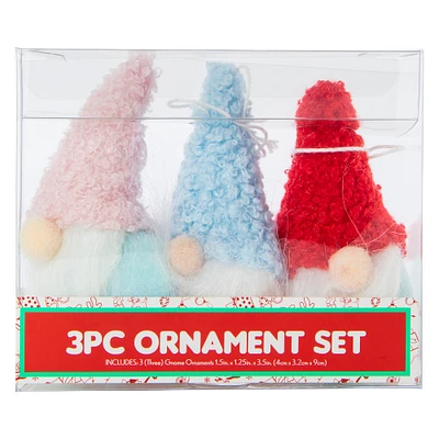 gnome christmas ornament set 3-piece