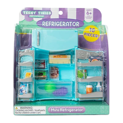mini refrigerator & food toy set 16-pieces