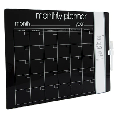 dry erase glass monthly calendar planner 12in x 16in