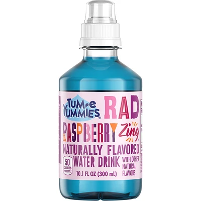 tum-e yummies naturally fruit flavored water drink, rad raspberry zing 10.1oz