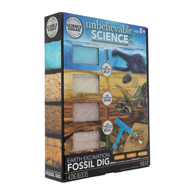 the science squad® unbelievable science earth excavation fossil dig STEM kit
