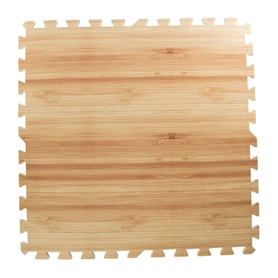 woodgrain interlocking foam floor mat tile 24in x 24in