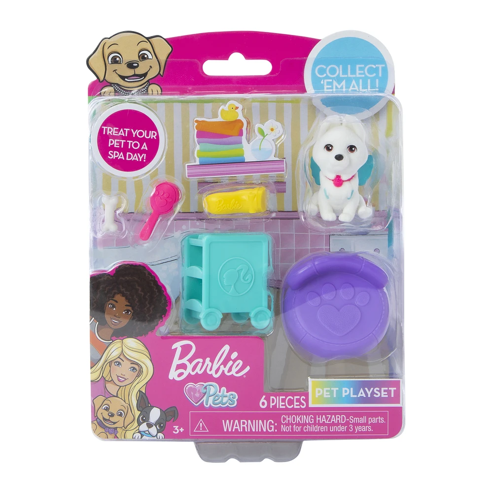 barbie™ pets 6-piece figure & accessories play set