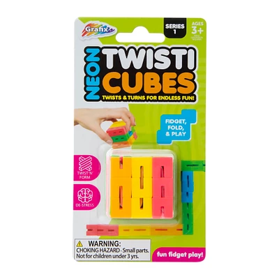 neon twisti cubes fidget toy
