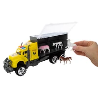 animals & transport truck toy set 5-piece