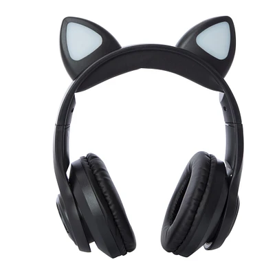 color-changing bluetooth® LED cat ear headphones with mic