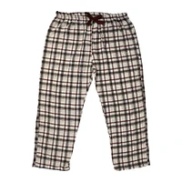 red young men's plaid flannel lounge pants