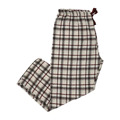 red young men's plaid flannel lounge pants