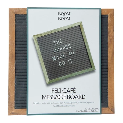 cafe felt letter board with wood frame 10in x