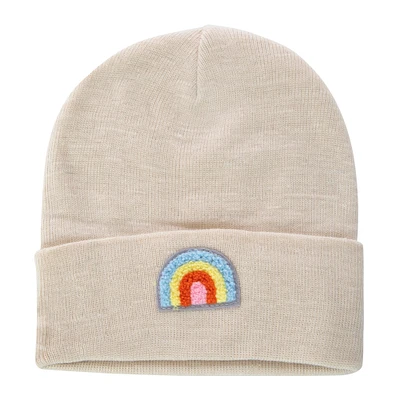 chenille patch beanie