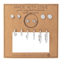 made with love recycled earrings set, 6-pairs