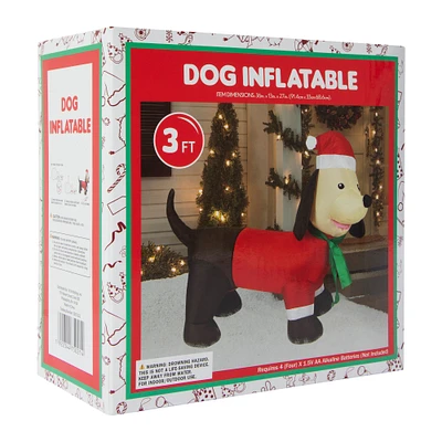 3ft inflatable santa dog christmas decoration