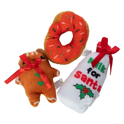 holiday plush catnip cat toys 3-pack